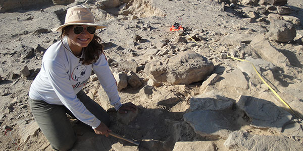 Archaeology student at excavation site. Archaeology student at excavation site.