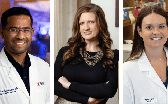 Dr. Saminathan Anbalagan, Dr. Casey Daniel and Dr. Allyson Shea 