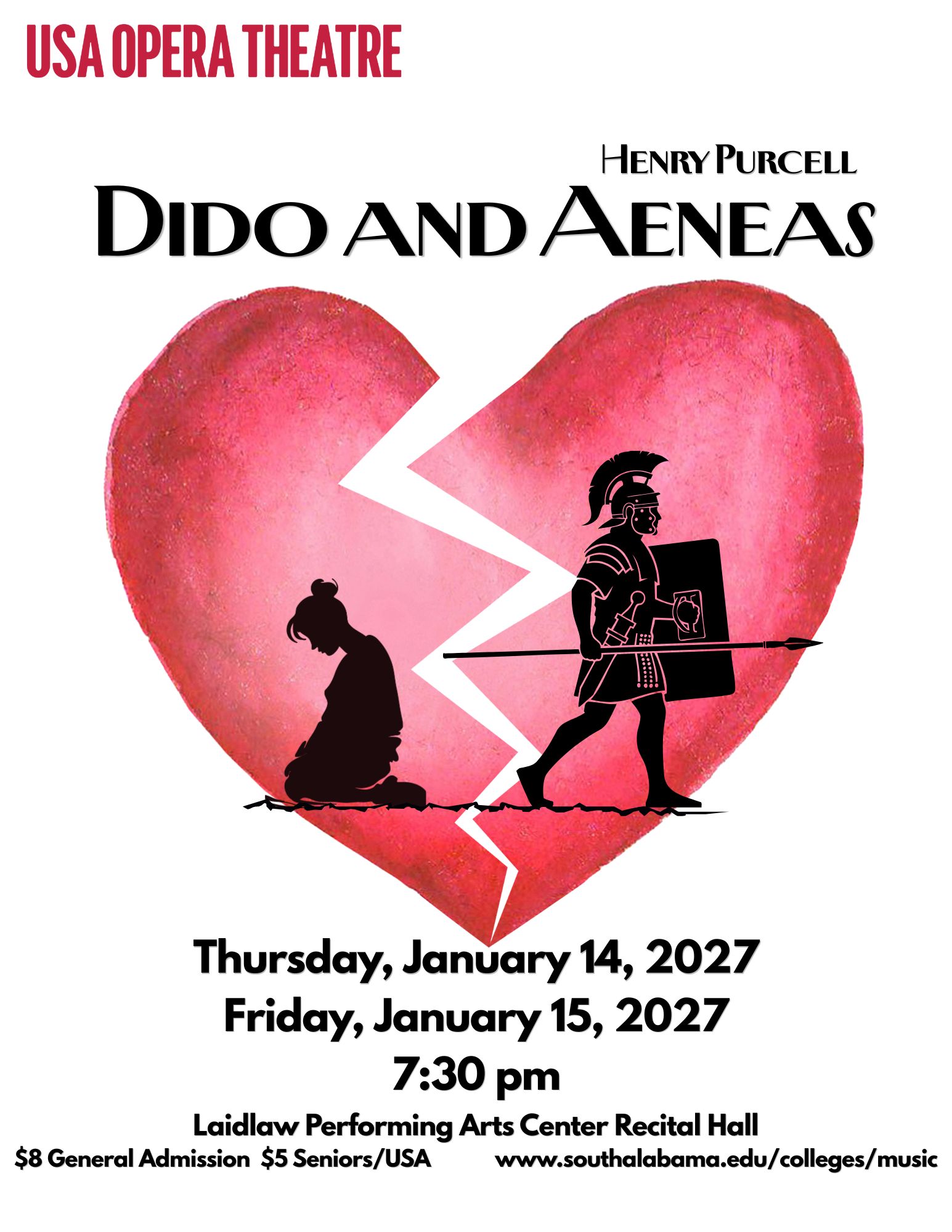 Dido and Aeneas Winter Opera production poster