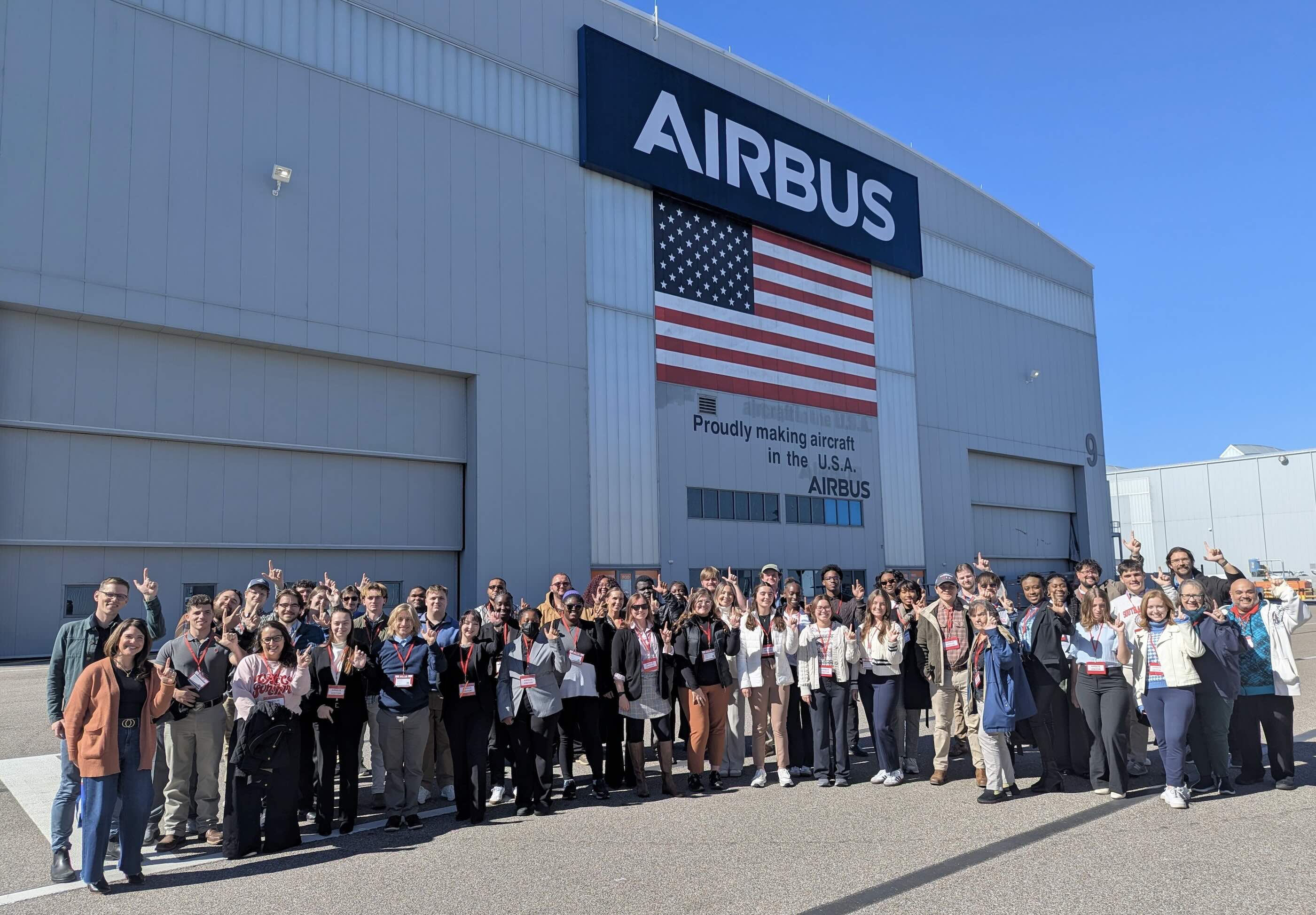 Group photo from Your Career, Your City trip to Airbus