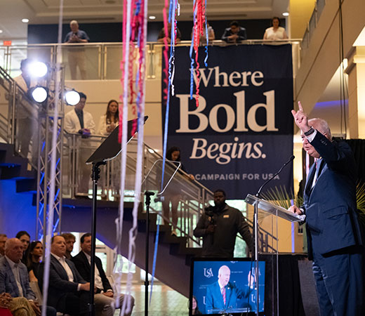 President Bonner speaking at Where Bold Begins Launch
